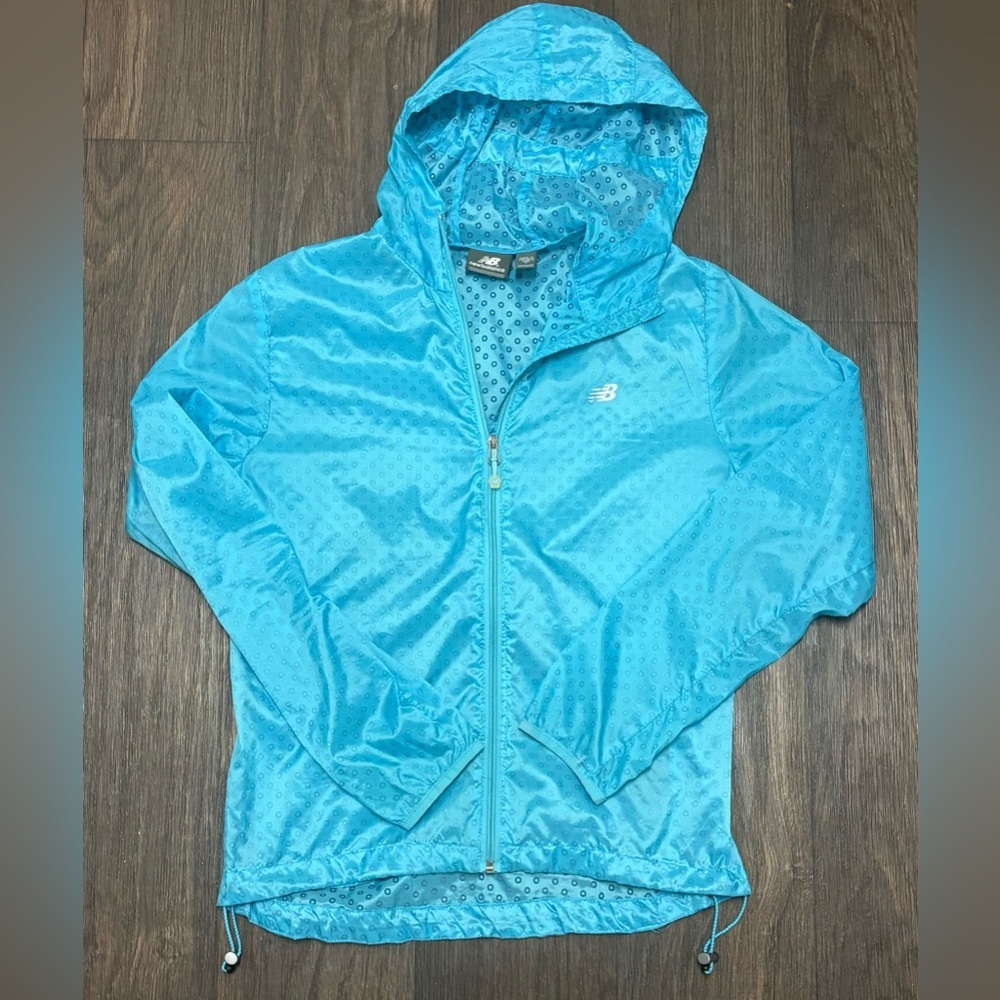 New Balance Blue Lightweight Hooded Windbreaker Jacket Women’s Medium